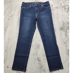 Gloria Vanderbilt Jeans Womens 14 Blue Bridget High Rise Slim Leg Stretch Denim